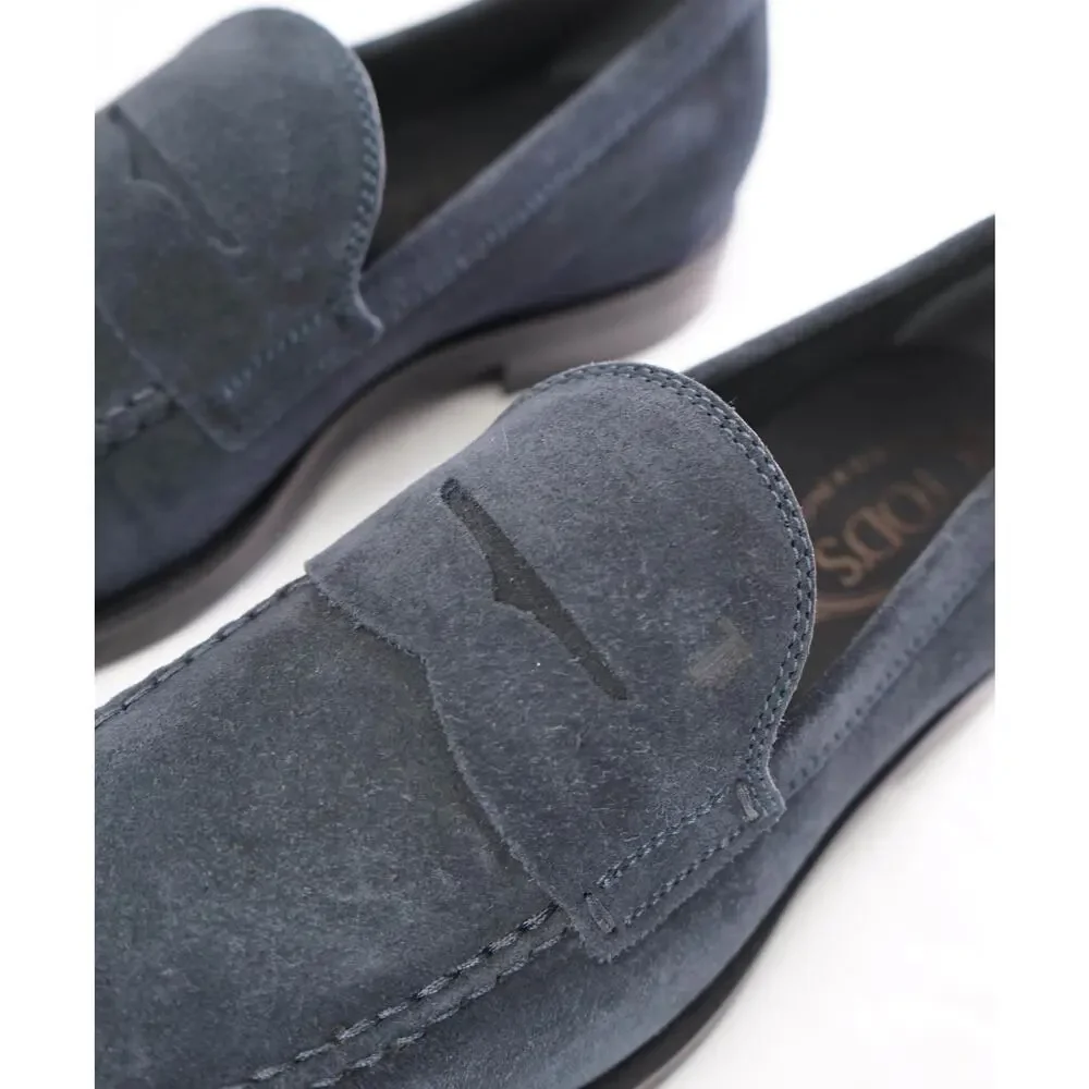 $925 TOD'S - Navy Blue Suede BOSTON Loafers - US 8.5 (7.5UK)